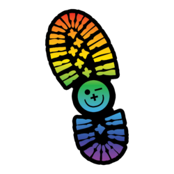 Rainbow Boot Print Sticker