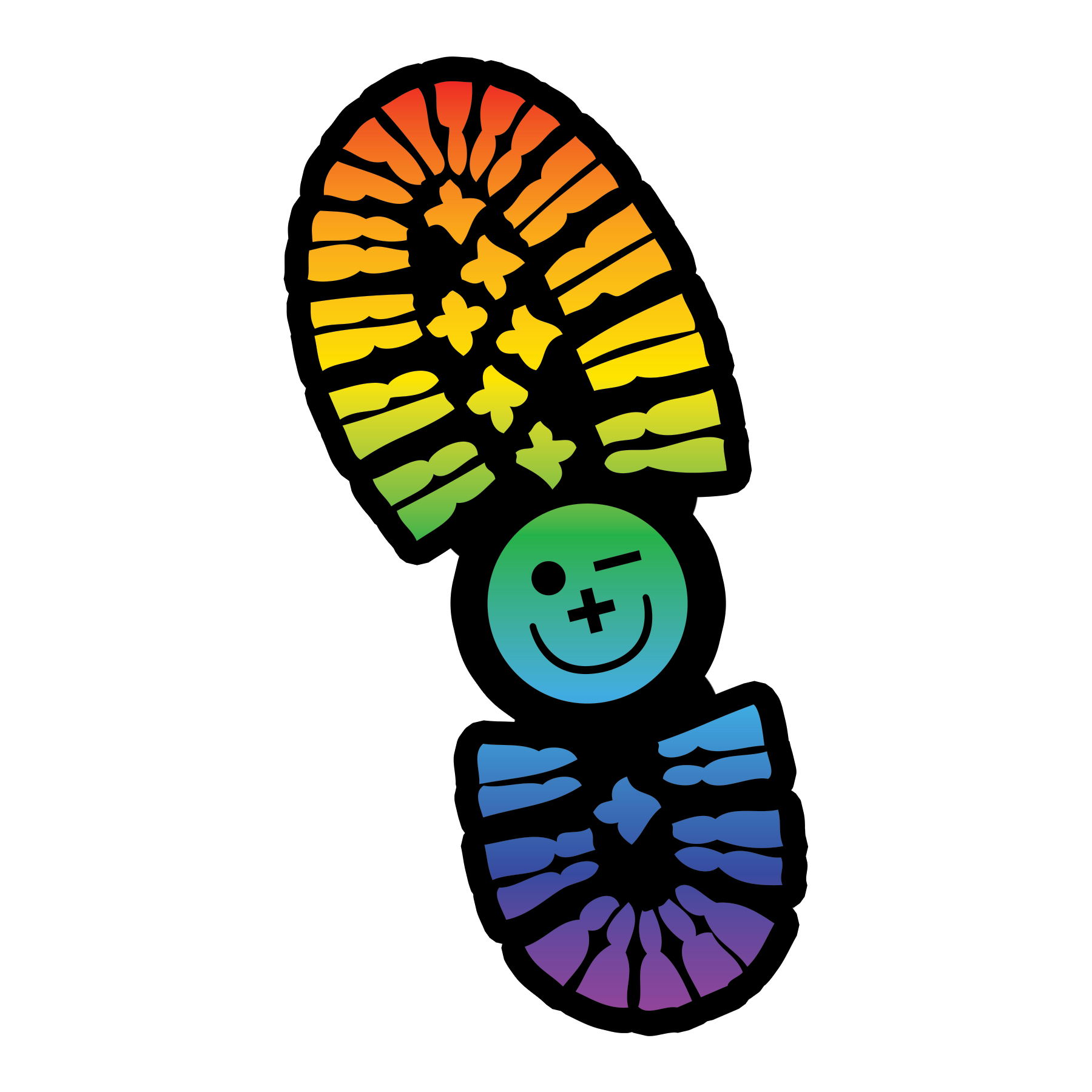 Rainbow Boot Print Sticker
