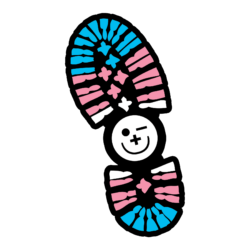 Trans Pride Boot Print Sticker